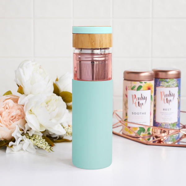 Dana Glass Travel Mug in Turquoise