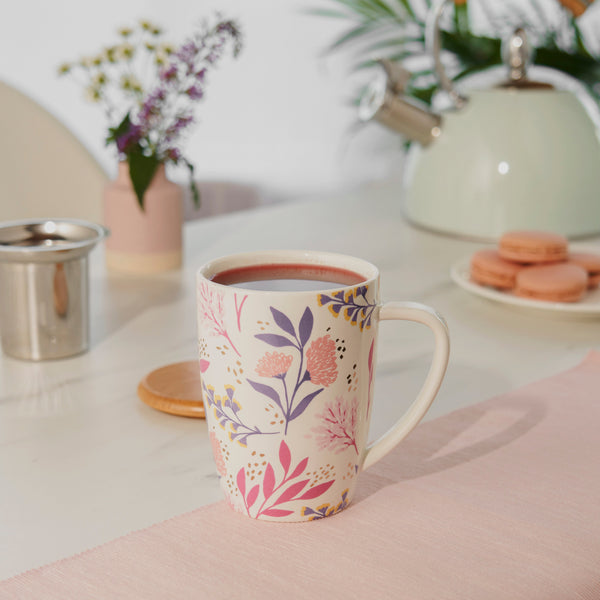 Bailey: Botanical Bliss Ceramic Tea Mug & Infuser