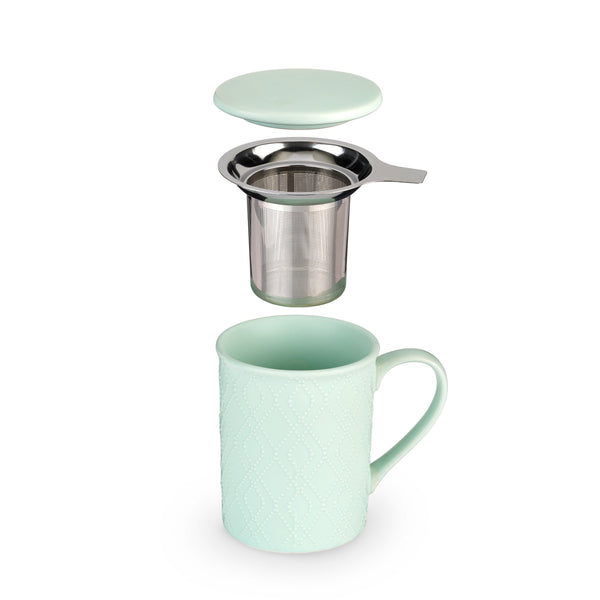 Annette: Souk Mint Ceramic Tea Mug & Infuser