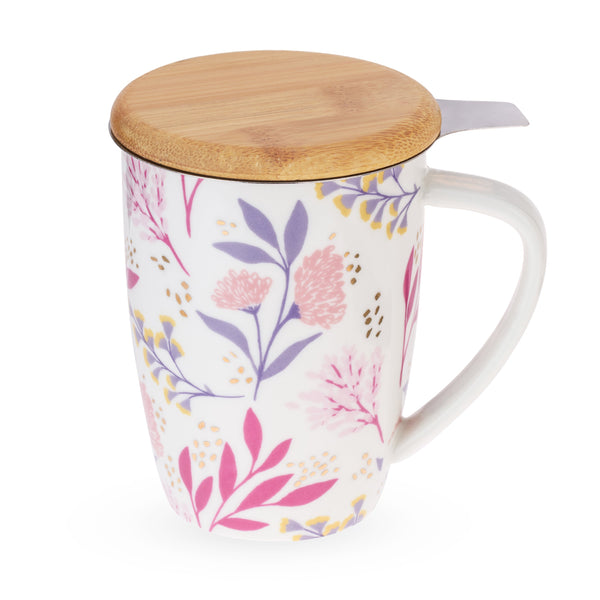 Bailey: Botanical Bliss Ceramic Tea Mug & Infuser