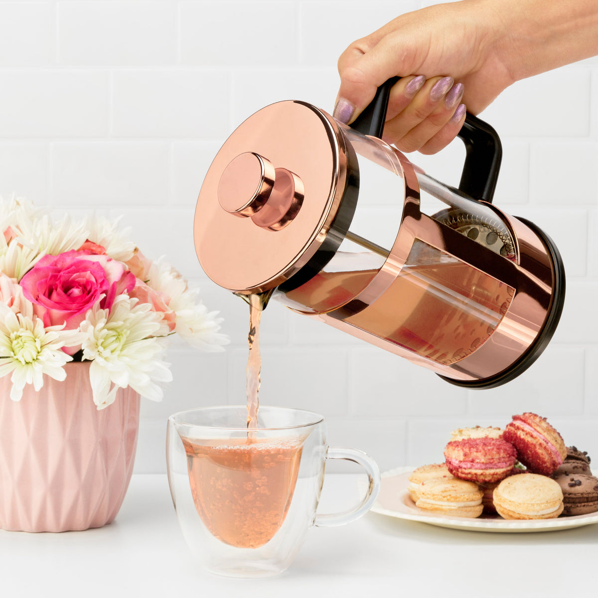 Piper Rose Gold Press Pot