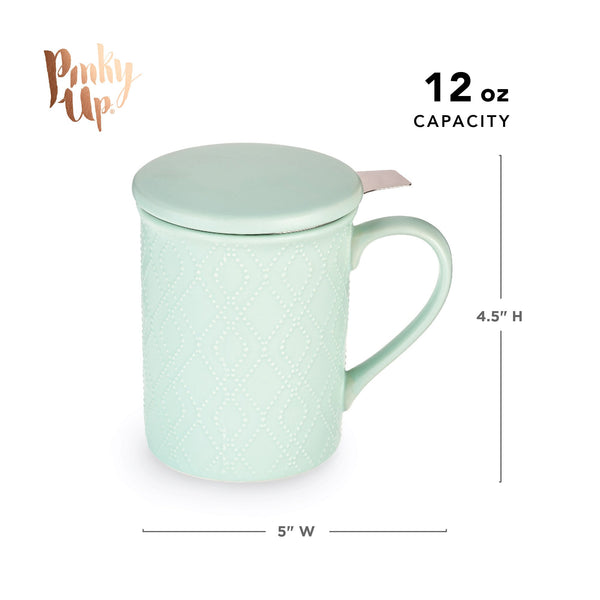 Annette: Souk Mint Ceramic Tea Mug & Infuser