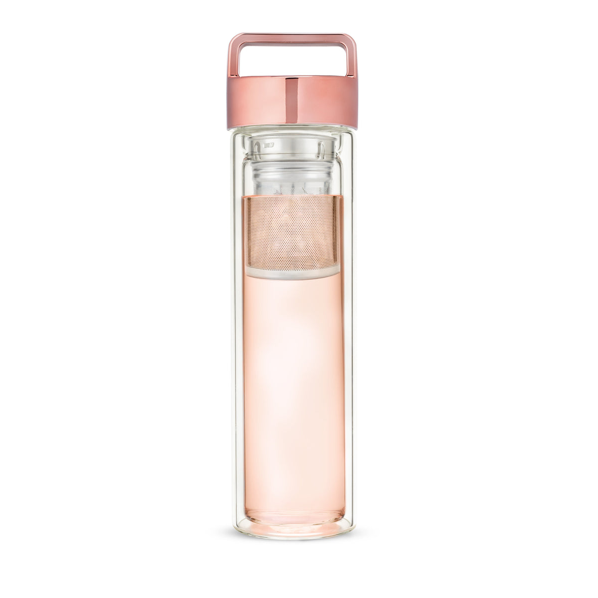 Dylan Rose Gold Glass Travel Infuser Mug