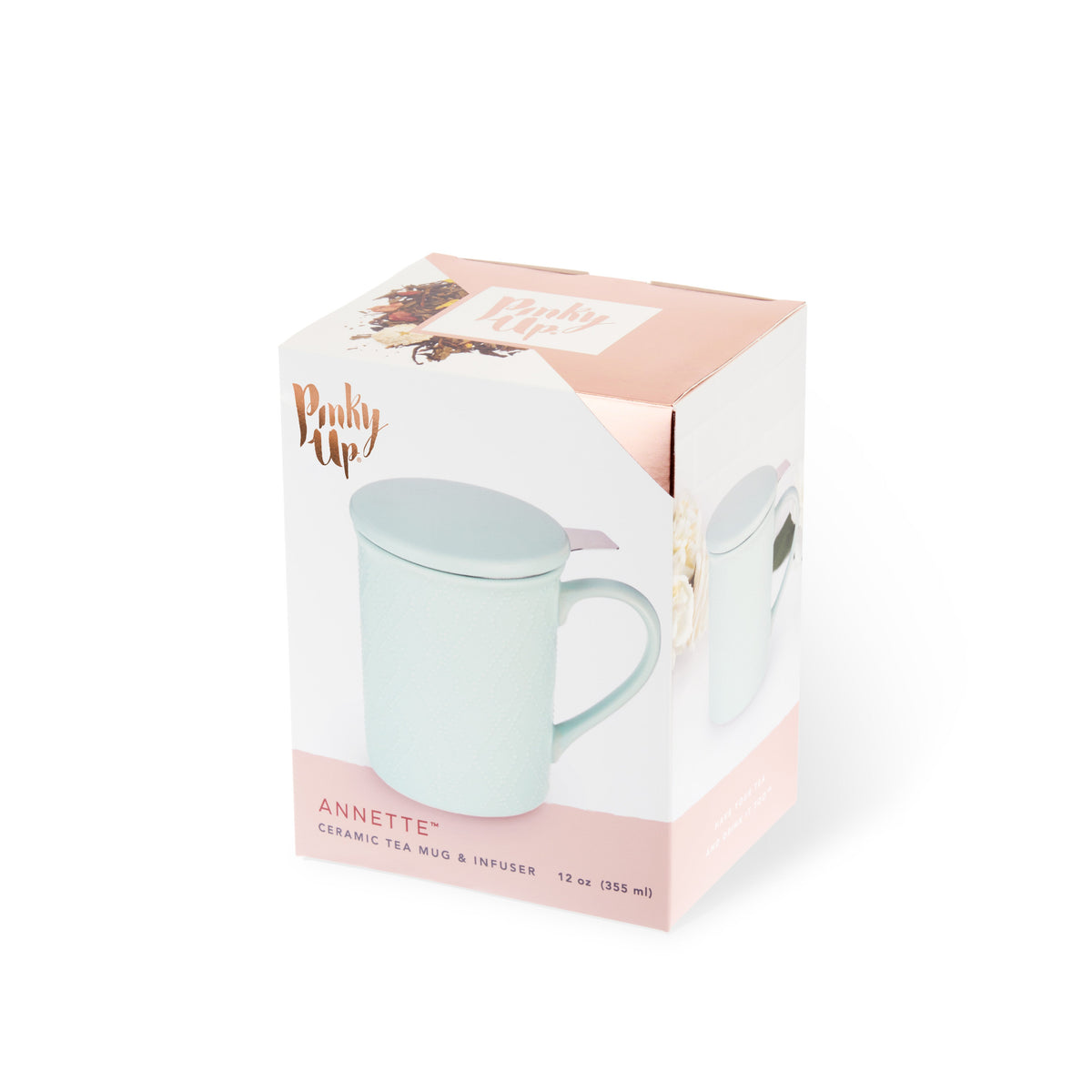 Annette: Souk Mint Ceramic Tea Mug & Infuser